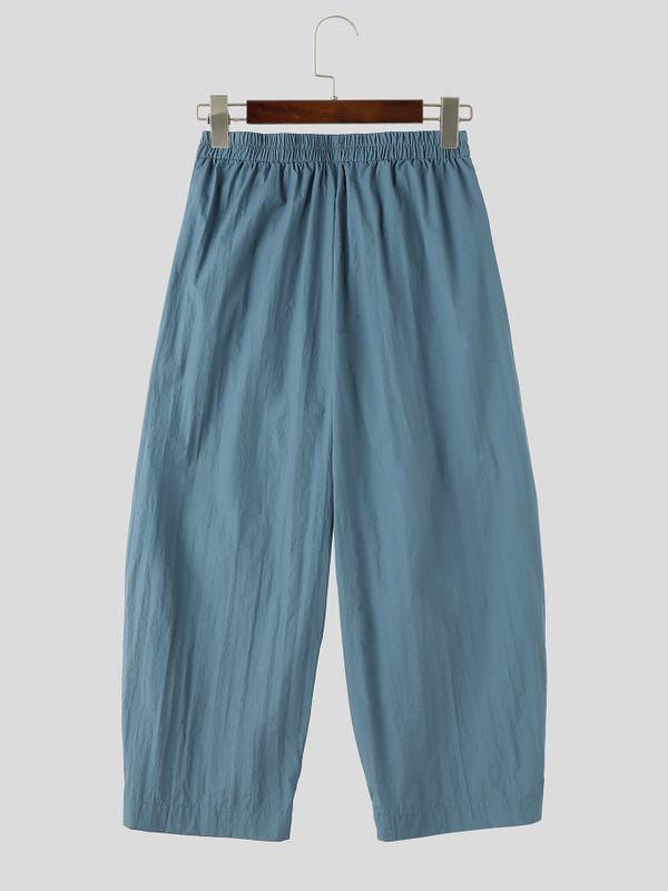 Men's Harajuku Streetwear Oversized Baggy Curved Pleated Elastic Waist Pant SKUL66153