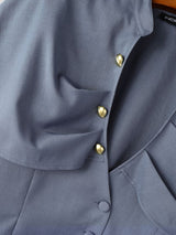 Men's Avant-Garde Capelet Overlay Deep V-Neck Mandarin Collar Shirt SKUL78020