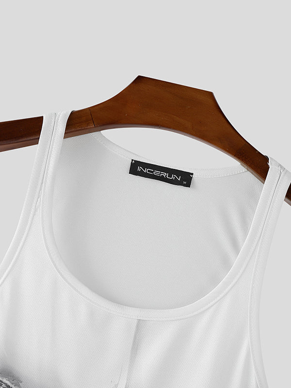 Men's 3D Faux Muscle Casual Tank SKUL19732