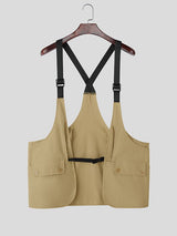 Men's Functional Style Large Pocket Sleeveless Outer Waistcoat SKUL37762