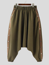 Men's Casual Contrast Edge Stud Button Pant SKUL48669