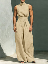 Men's Avant-Garde Sculpted High Turtleneck Two Pieces Outfit SKUL66137