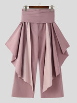 Men's Deconstructed Contrast Color Pleated Long Pant SKUL51889