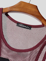 Men's Number Print Sheer Mesh Bodysuit SKUL18796