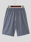 Mens Striped Elastic Waist Casual Loose Shorts SKUK56858