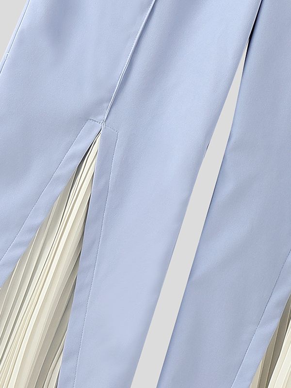 Men's Contrast Color Pleated Patchwork Pant SKUL36645