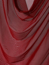 Men's Sheer Mesh Cowl Neck Long Sleeve T-shirt SKUL41054