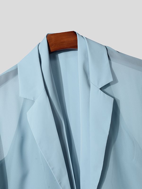 Men's Chiffon Sheer Casual Two Pieces Outfit SKUL36600