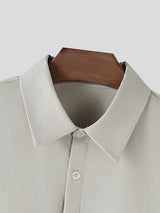 Men's Solid Color Minimalist Long Sleeve Shirt SKUL44023