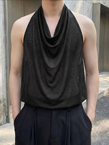 Men's Solid Color Draped Neck Tank SKUL55201