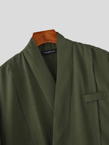 Men's Avant-Garde Deconstructed Kimono-Style Utility Short Sleeve Shirt SKUL63240