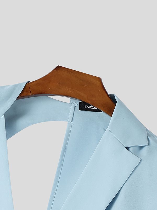 Men's Deconstructed Casual Cropped Long Sleeve Blazer SKUL38970