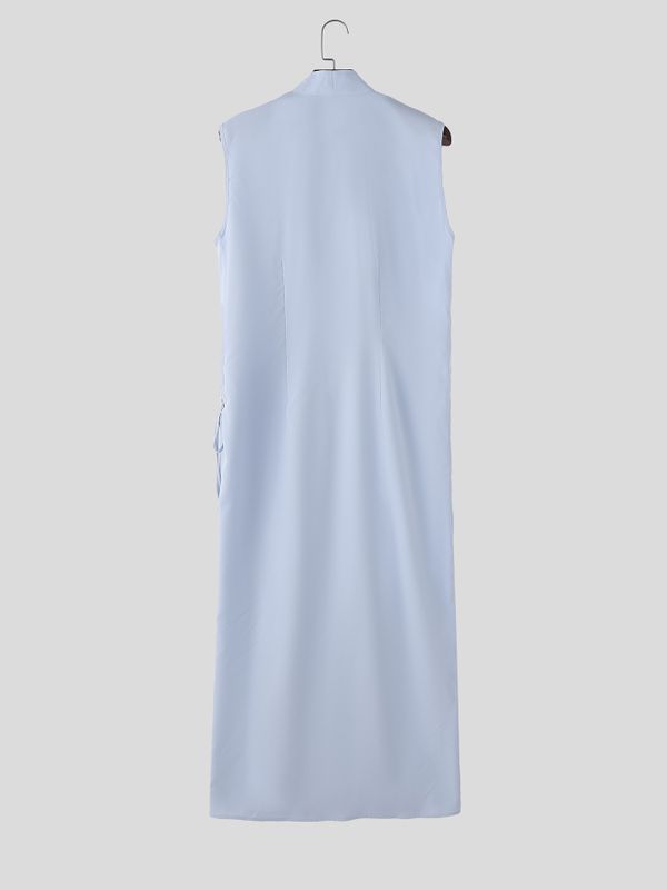 Men's Avant-Garde Sleeveless Long Wrap Tank SKUL68350