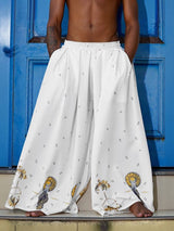 Men's Ethnic Print Ultra-Wide Leg Pant SKUL53147