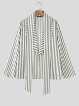 Men's Striped Tie Long Sleeve Shirt SKUL30768