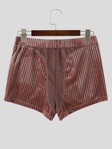 Men's High-Waisted Ribbed Knit Mesh Patchwork Scrunch Butt Short SKUL70265