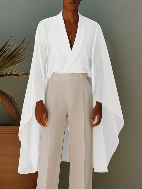 Men's Party Style Semi Sheer Long Sleeve Shirt SKUL36417