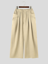 Men's Japanese Workwear City Walk Pleated Waist Flap Pocket Balloon Wide-Leg Pant SKUL85258