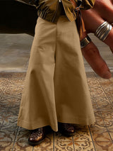 Men's Solid Color Loose Flared Pant SKUL51260