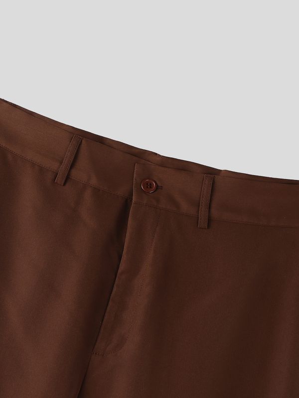 Men's Metal Chain Detail Loose Wide Leg Straight Long Pant SKUL53195