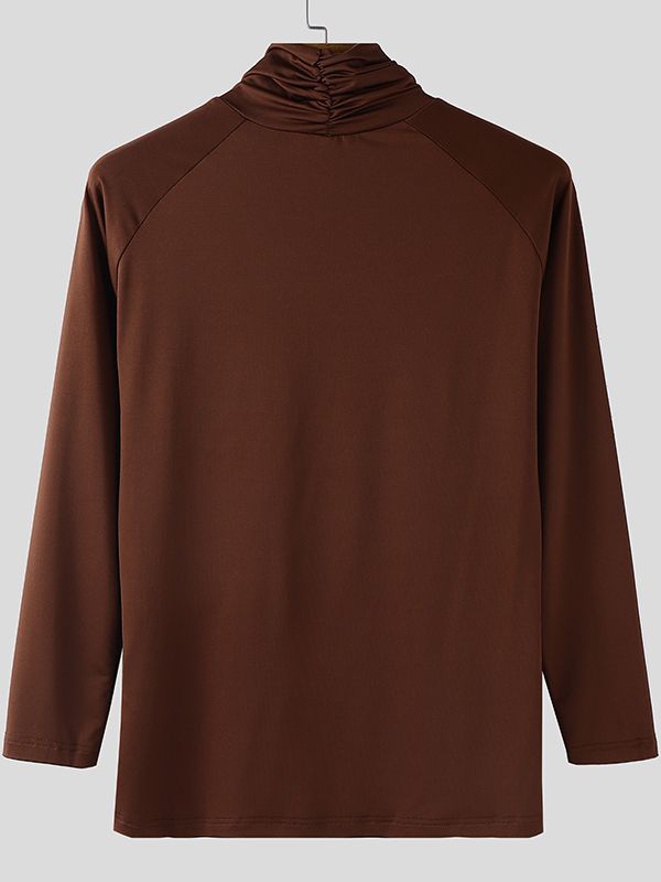 Men's Solid Color Sheer Long Sleeve T-Shirt SKUL39012
