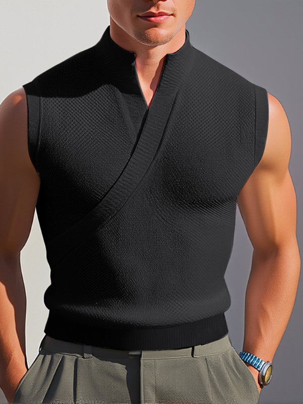 Mens Solid Color Textured Casual Tank SKUL17032