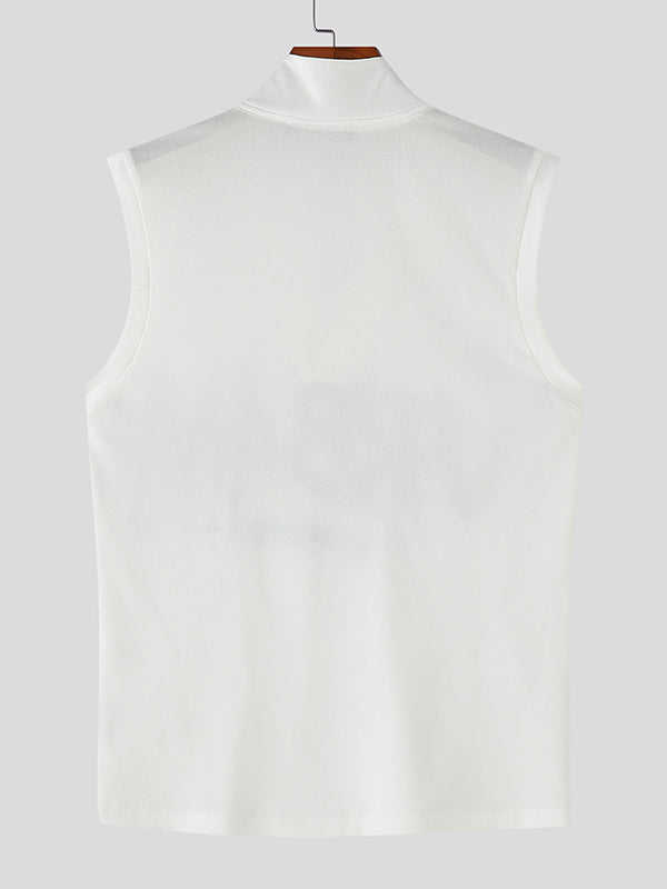 Mens Letter Print Textured Casual Tank SKUL12860