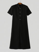 Mens Solid Color Long Hem Split Short-Sleeve Blazer SKUL22523