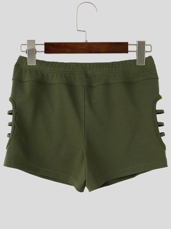 Men's Avant-Garde Dual Side Strappy Cutout Fitted Gym Boxer Short SKUL68422