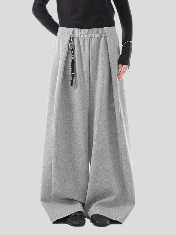 Men's Solid Color Pleated Loose Fit Wide Leg Pant SKUL50710