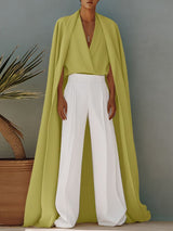 Men's Solid Color Shawl Fake Two Piece Shirt SKUL36584