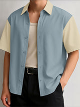 Mens Colorblock Casual Short Sleeve Shirt SKUL17431