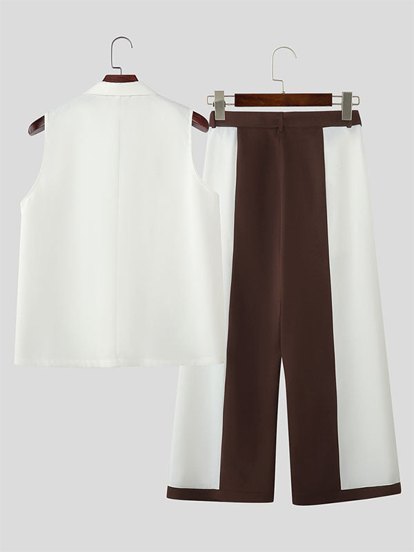 Men's Colorblock Casual Two Pieces Outfit SKUL24962