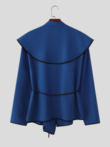 Men's Contrast Color Bold Edge Lace Up Long Sleeve Cardigan SKUL52024