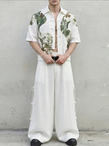 Men's Floral Print Color Block Two Pieces Outfit SKUL62040