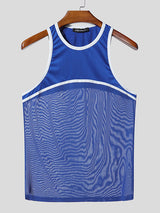 Men's Sheer Mesh Patchwork Tank SKUL22228