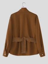 Men's Contrast Stitch Long Sleeve Shirt SKUL39701