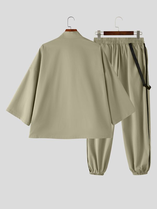 Men's Urban Utility Daily Casual Utility Strap Drop-Shoulder Two Pieces Outfit SKUL84764