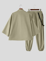 Men's Urban Utility Daily Casual Utility Strap Drop-Shoulder Two Pieces Outfit SKUL84764