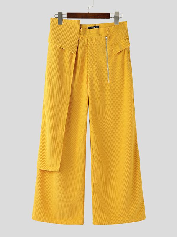 Men's Deconstructed Layered Wide Leg Casual Pant SKUL48797