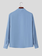 Men's 3D Floral Decor Long Sleeve Shirt SKUL42379