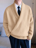 Mens Solid Knit Long Sleeve Pullover Sweater SKUK29490