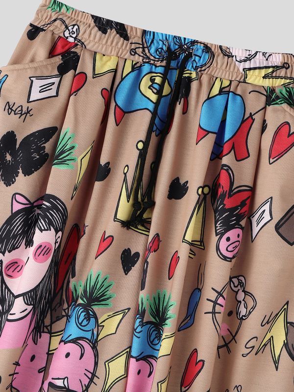 Men's Harajuku Y2K Graffiti Cartoon Print Oversized Wide-Leg Baggy Pant SKUL66966