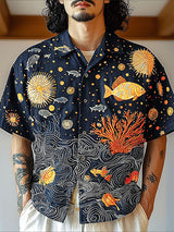 Mens Underwater World Print Short Sleeve Shirt SKUL17011