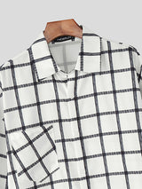 Men's Plaid Casual Long Sleeve Shirt SKUL23760
