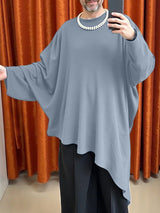 Men's Irregular Hem Loose Long Sleeve T-Shirt SKUL34220