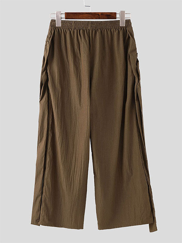 Mens Solid Color Cut-Out Casual Pant SKUK98076