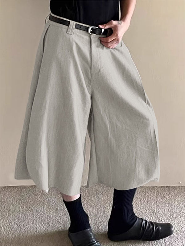 Mens Solid Color Loose Wide-Leg Casual Pant SKUL17898