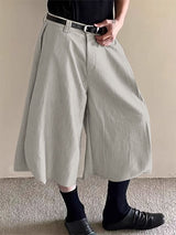 Mens Solid Color Loose Wide-Leg Casual Pant SKUL17898