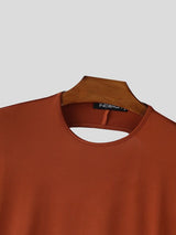 Men's Back Hollow Knit Long Sleeve T-shirt SKUL52644